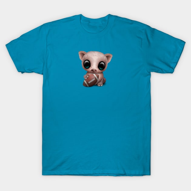 Baby Pig Playing With Football T-Shirt by jeffbartels